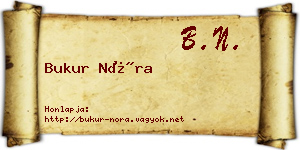 Bukur Nóra névjegykártya
