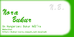 nora bukur business card